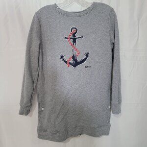 Barbour Women's Gray Sidmouth Overlayer Sweatshirt Size 4